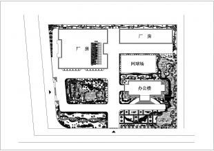 某工廠規(guī)劃綠化cad景觀平面設(shè)計(jì)施工圖植物配置