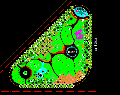 三角島綠化設(shè)計(jì)圖紙免費(fèi)下載 - 園林綠化及施工 - 土木.
